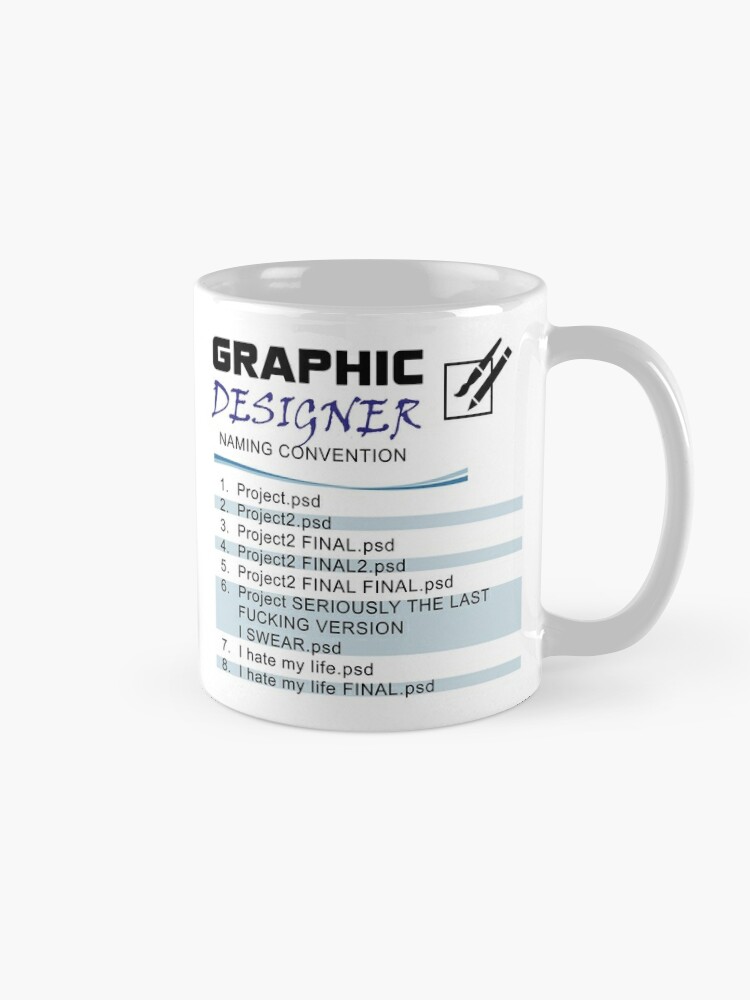 Coffee Mug, Graphic Designer Naming Convention  designed and sold by finalfinaldsign