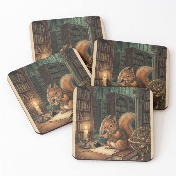 Item preview, Scholar Squirrel in Antique Library - Dark Academia Animal Art Notebook designed and sold by MissoStudio.