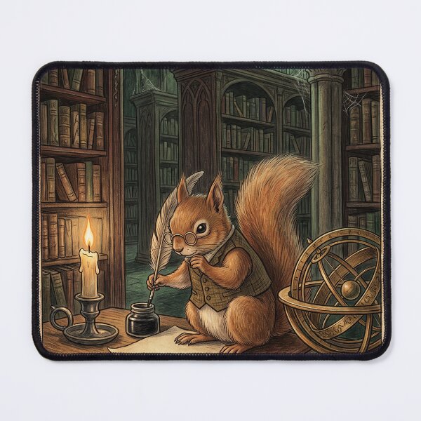 Item preview, Scholar Squirrel in Antique Library - Dark Academia Animal Art Notebook designed and sold by MissoStudio.