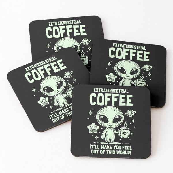 Item preview, Extraterrestrial Coffee Cute Alien Coffee Lover designed and sold by ShirtWreck.