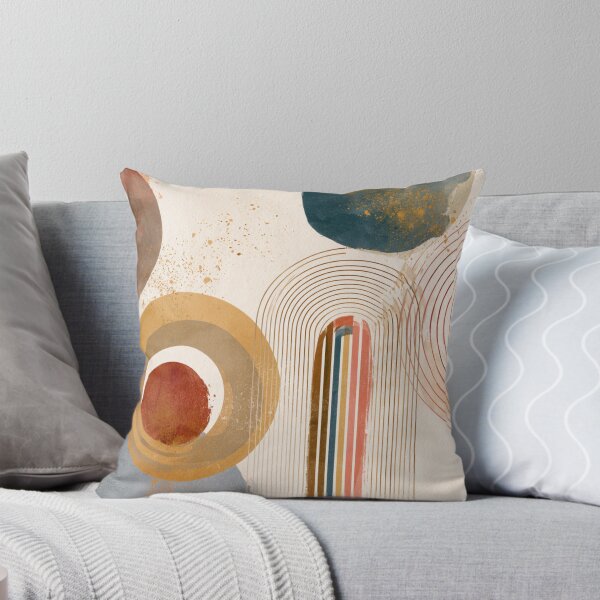 Item preview, Mid-Century Boho Watercolor Rainbow Arch - Geometric Circles Abstract Pattern designed and sold by GrinGalore.