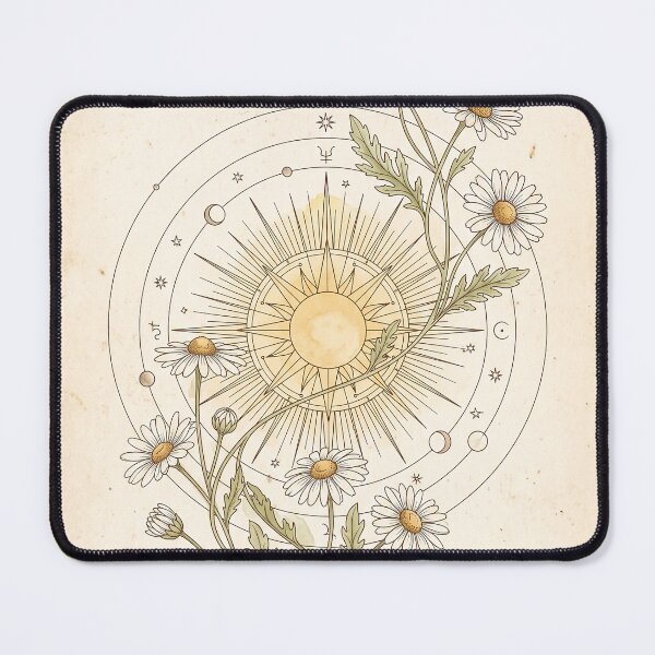 Item preview, Celestial Daisy and Sunburst - Vintage Botanical Symbol Notebook designed and sold by MissoStudio.