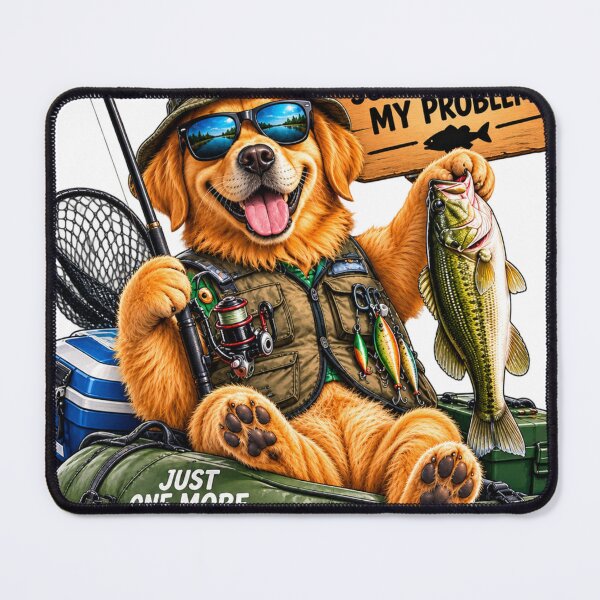 Item preview,  Funny Fishing Golden Retriever Dog – Fishing Makes Me Happy designed and sold by HSE1.