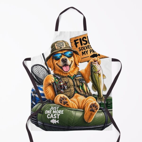Item preview,  Funny Fishing Golden Retriever Dog – Fishing Makes Me Happy designed and sold by HSE1.