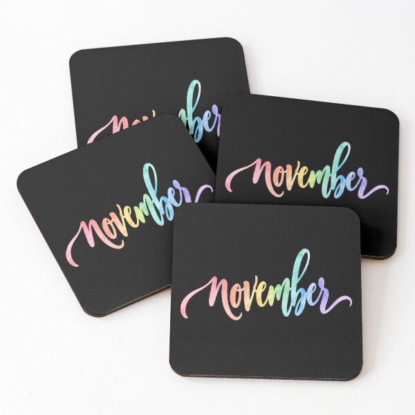 Item preview, Pastel Rainbow November Calligraphy designed and sold by Fun In The Sun .