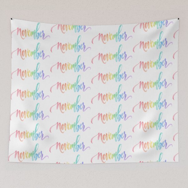 Item preview, Pastel Rainbow November Calligraphy designed and sold by Fun In The Sun .