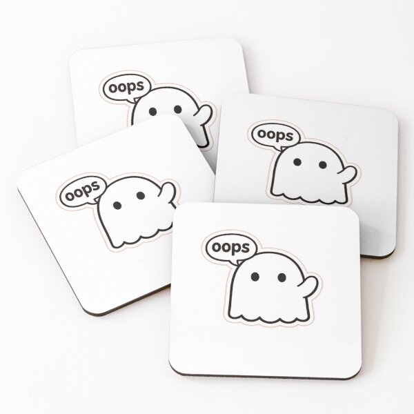 Item preview, Cute Ghost Oops Sticker Minimalist Waving Character Design designed and sold by Gopal Verma.