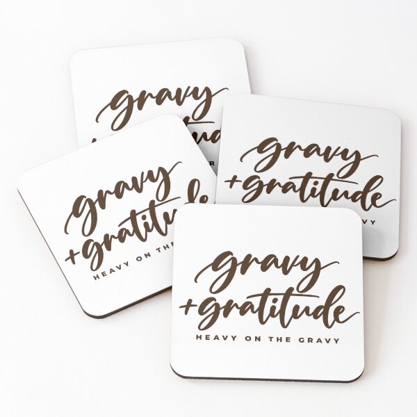 Item preview, Gravy and Gratitude Thanksgiving Quote Brush Lettering Minimalist Holiday Design designed and sold by BakersTees.