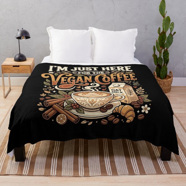 Item preview, I’m Just Here For The Vegan Coffee– Funny Vegan Plant Based Food Lover designed and sold by AmeliaShirts.