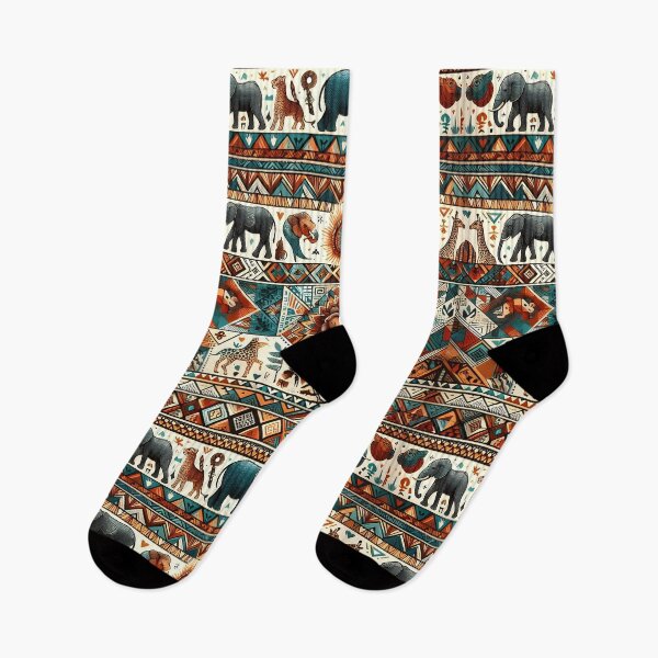 Item preview, Safari Wildlife Geometric Pattern – Lion Elephant & Giraffe Art designed and sold by Apex Designs.