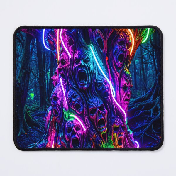 Item preview, SCREAMING NEON MASKED TREE designed and sold by NOIMION DIGITAL ART.