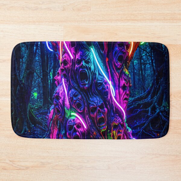 Item preview, SCREAMING NEON MASKED TREE designed and sold by NOIMION DIGITAL ART.