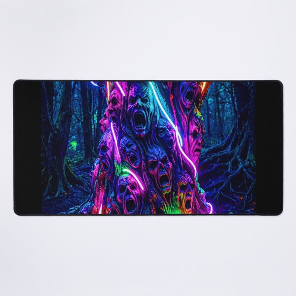 Item preview, SCREAMING NEON MASKED TREE designed and sold by NOIMION DIGITAL ART.