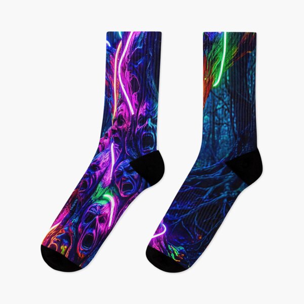 Item preview, SCREAMING NEON MASKED TREE designed and sold by NOIMION DIGITAL ART.