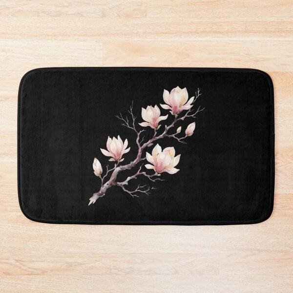 Item preview, Vintage Watercolor Pink Magnolia Branch Floral Art designed and sold by bvdesignart.