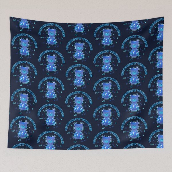 Item preview, Gummy Vibes. Neon Blue 3D Candy Bear designed and sold by AnnaDesertArt.