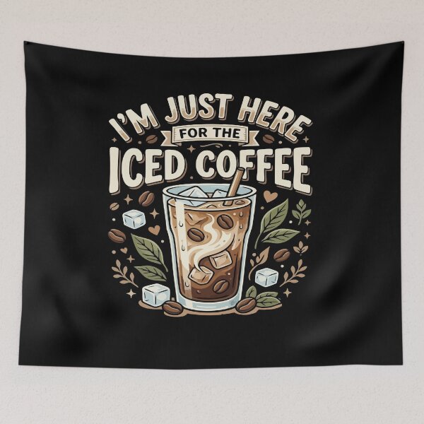 Item preview, I’m Just Here For The Iced Coffee– Funny Vegan Plant Based Food Lover  designed and sold by AmeliaShirts.