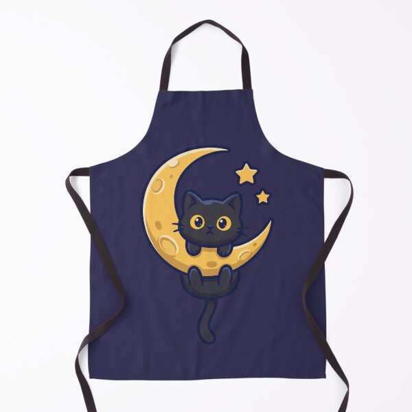 Item preview, Cute Black Cat Hanging From the Moon designed and sold by Rariks.