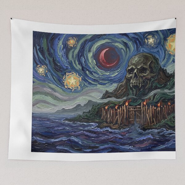 Item preview, Skull Island Starry Night Mysterious Landscape designed and sold by Bad-Decisions-Designs.