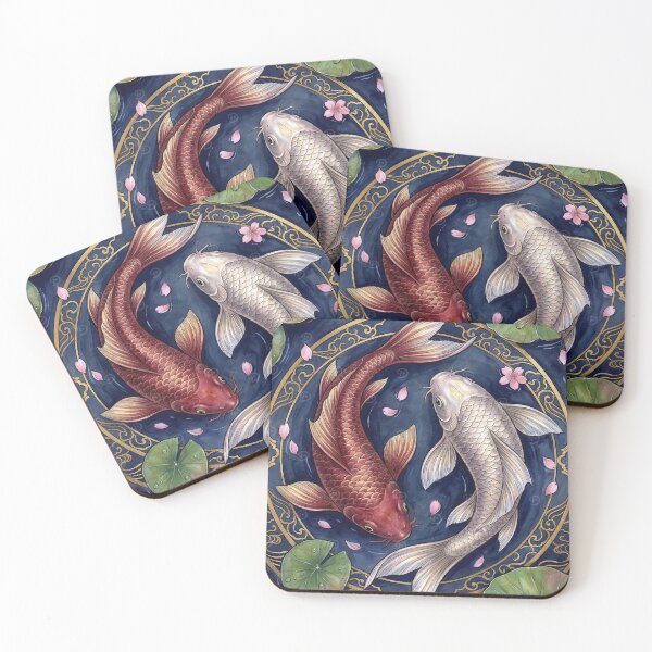 Item preview, Yin Yang Koi Fish Pond Japanese Art designed and sold by SnazzifyDigital.