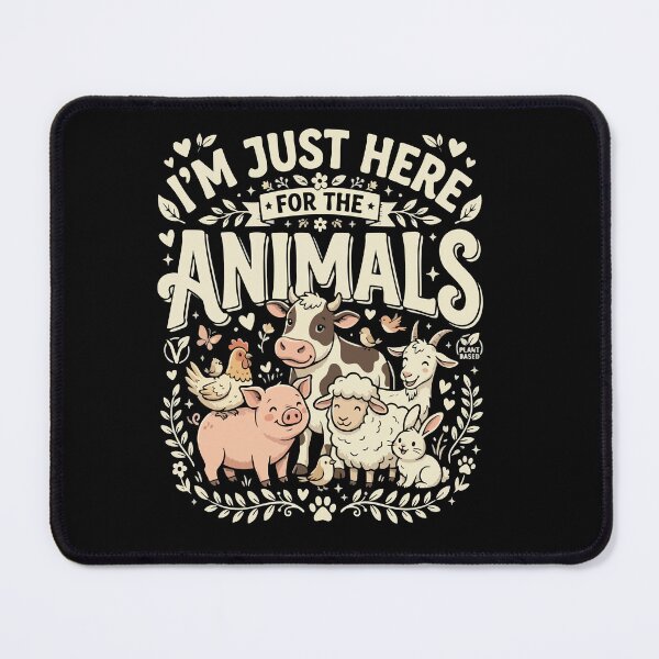 Item preview, I’m Just Here For The Animals– Funny Vegan Plant Based Food Lover designed and sold by AmeliaShirts.