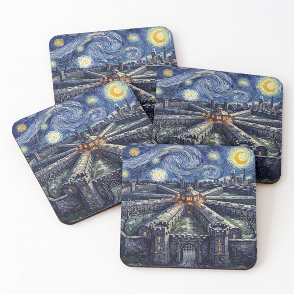 Item preview, Eastern State Penitentiary Starry Night Historical Landscape designed and sold by Bad-Decisions-Designs.