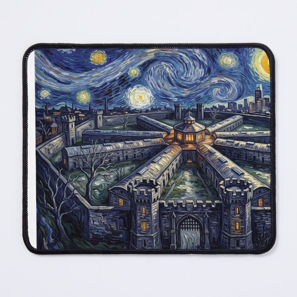 Item preview, Eastern State Penitentiary Starry Night Historical Landscape designed and sold by Bad-Decisions-Designs.