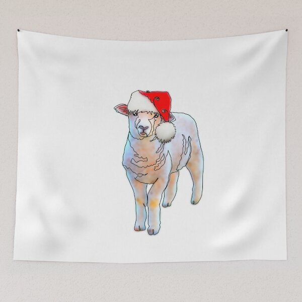 Item preview, Cindy the Sheep in a santa Hat – animalzinhats designed and sold by Ashley’sAnimalz.
