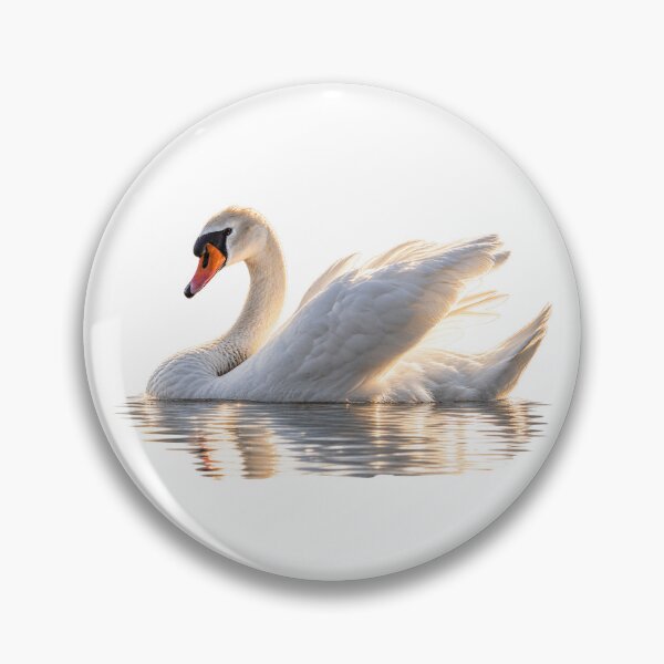 Item preview, Graceful White Swan with Golden Water Reflections designed and sold by Medve Photography & Design.