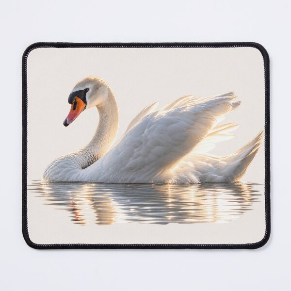 Item preview, Graceful White Swan with Golden Water Reflections designed and sold by Medve Photography & Design.