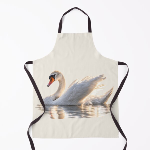 Item preview, Graceful White Swan with Golden Water Reflections designed and sold by Medve Photography & Design.