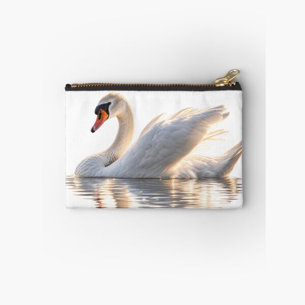 Item preview, Graceful White Swan with Golden Water Reflections designed and sold by Medve Photography & Design.