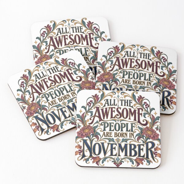 Item preview, Awesome People Are Born in November – Vintage Floral Design designed and sold by Fun In The Sun .