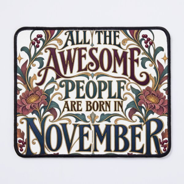 Item preview, Awesome People Are Born in November – Vintage Floral Design designed and sold by Fun In The Sun .
