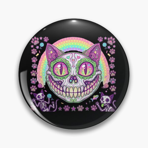 Item preview, Pastel Goth Rainbow Cat Skull - Creepy Kawaii Skeleton designed and sold by Retro Whiskers.