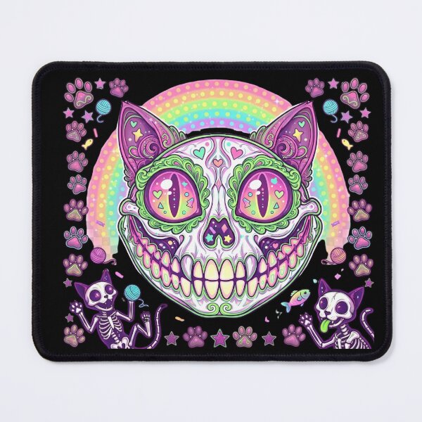 Item preview, Pastel Goth Rainbow Cat Skull - Creepy Kawaii Skeleton designed and sold by Retro Whiskers.