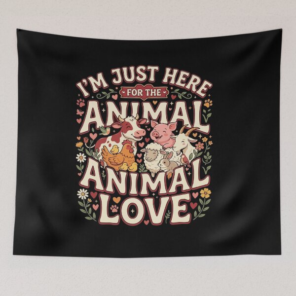 Item preview, I’m Just Here For The Animal Love– Funny Vegan Plant Based Food Lover  designed and sold by AmeliaShirts.