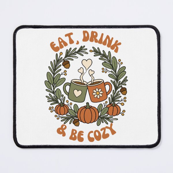 Item preview, Eat Drink And Be Cozy Autumn Friendsgiving Harvest Wreath Sticker Art designed and sold by wildsilencee.