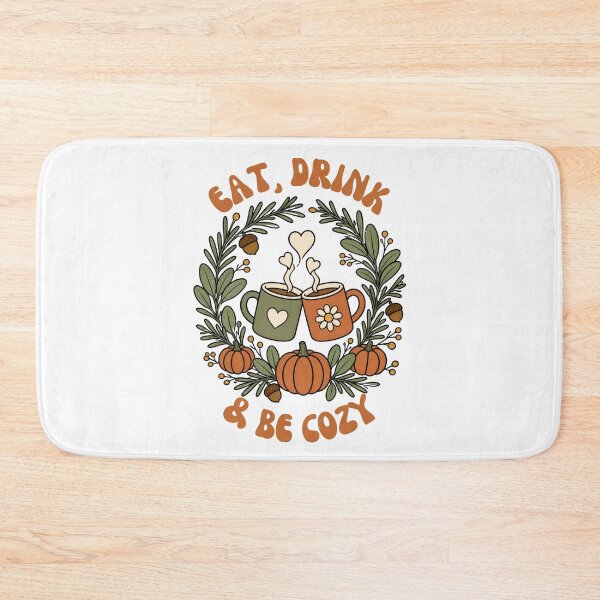 Item preview, Eat Drink And Be Cozy Autumn Friendsgiving Harvest Wreath Sticker Art designed and sold by wildsilencee.