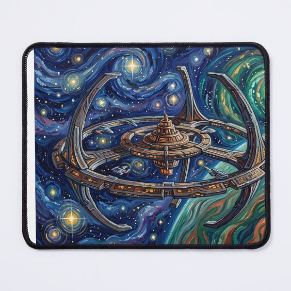 Item preview, Deep Space Nine Starry Night Sci Fi Landscape designed and sold by Bad-Decisions-Designs.