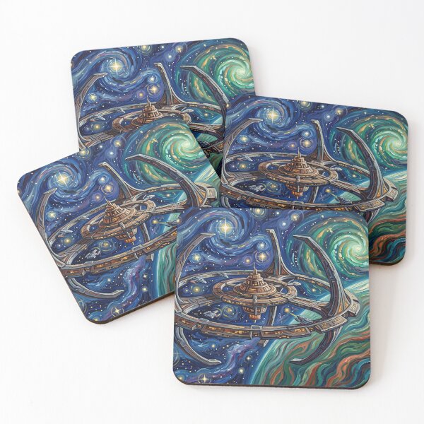 Item preview, Deep Space Nine Starry Night Sci Fi Landscape designed and sold by Bad-Decisions-Designs.