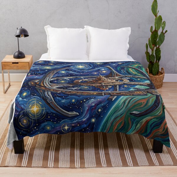 Item preview, Deep Space Nine Starry Night Sci Fi Landscape designed and sold by Bad-Decisions-Designs.