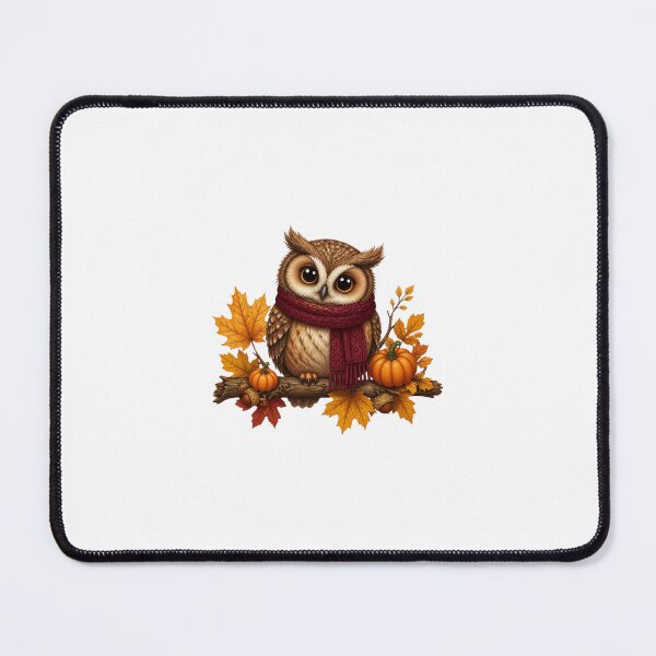 Item preview, Cute Cozy Autumn Owl With Maple Leaves And Pumpkins designed and sold by Créative touche .