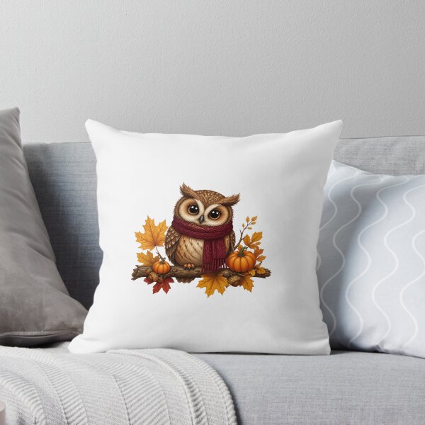 Item preview, Cute Cozy Autumn Owl With Maple Leaves And Pumpkins designed and sold by Créative touche .