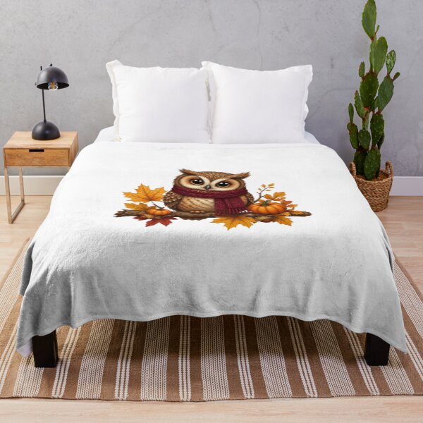 Item preview, Cute Cozy Autumn Owl With Maple Leaves And Pumpkins designed and sold by Créative touche .