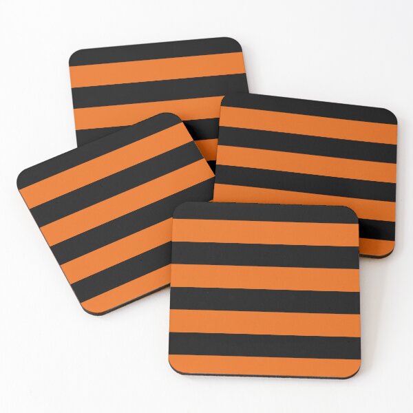 Item preview, Black and Orange Horizontal Stripes – Halloween Pattern designed and sold by Vector Woofs.