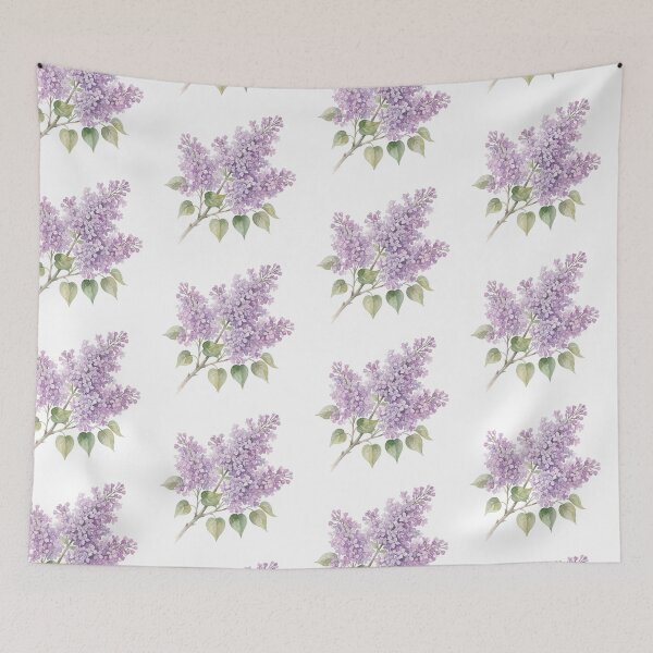 Item preview, Watercolor Purple Lilac Flowers Botanical Art Design designed and sold by bvdesignart.