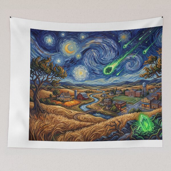 Item preview, Smallville Meteor Shower Starry Night Landscape designed and sold by Bad-Decisions-Designs.