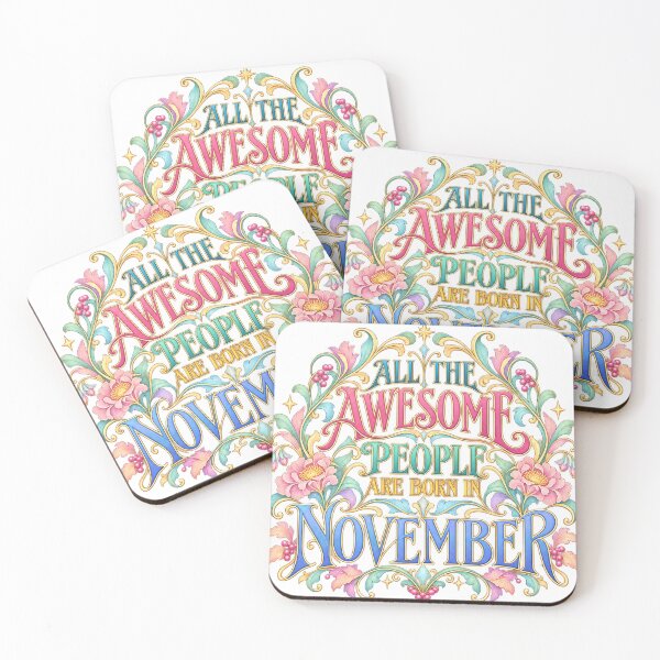 Item preview, Awesome People Are Born in November – Pastel Floral Design designed and sold by Fun In The Sun .