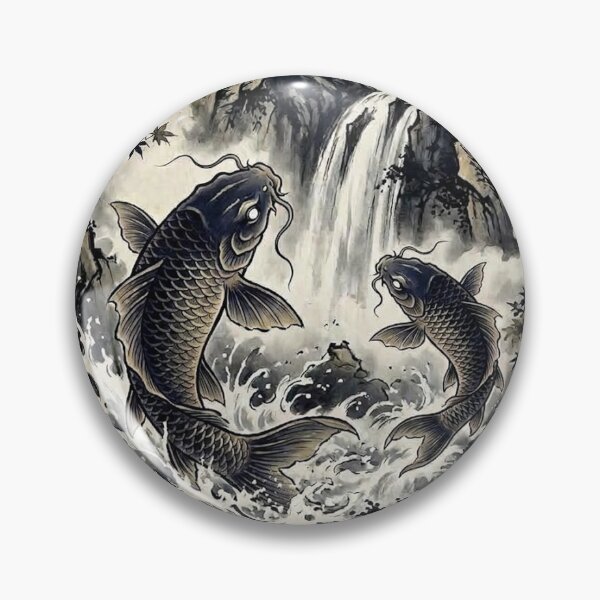 Item preview, Mystical Dragon Koi & Sacred Waterfall - Japanese Ink Art designed and sold by iris-festival.